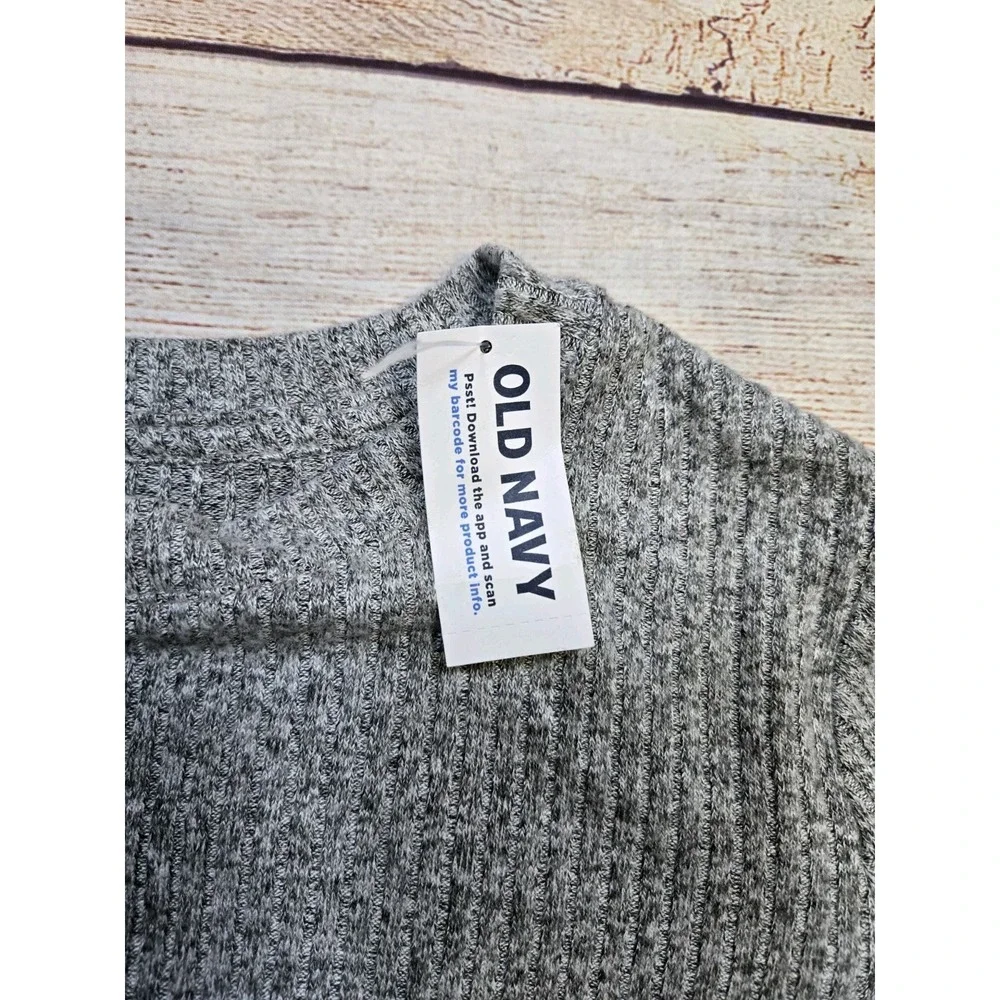 Old‎ Navy Kid Girl Ribbed Knit Soft Spun Knit Gray Long Sleeve Top Size Medium 8